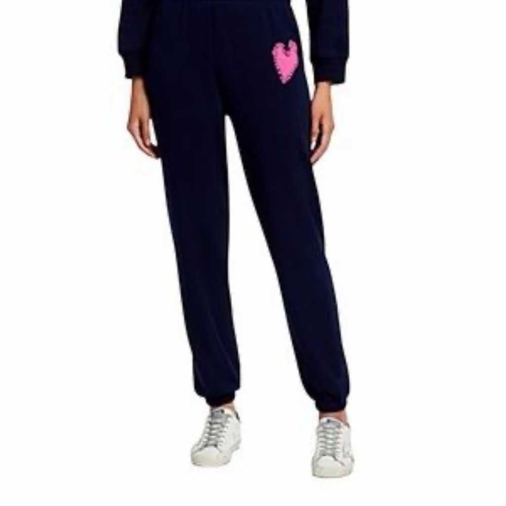 Aqua by Kerri Rosenthal navy Joggers with 🩷